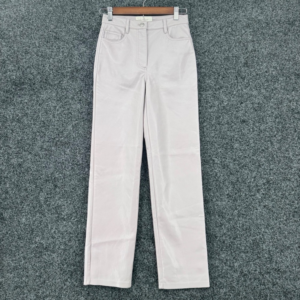 Wilfred The Melina Faux Leather Pants Mauve Straight Leg High Waist Size 0 81518